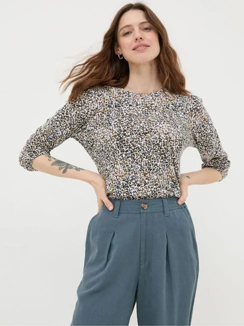 Women Fatface Shirts and Blouses Natural Dappled Spot Top