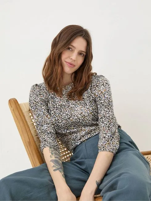 Women Fatface Shirts and Blouses Natural Dappled Spot Top Women Fatface Shirts and Blouses Natural Dappled Spot Top