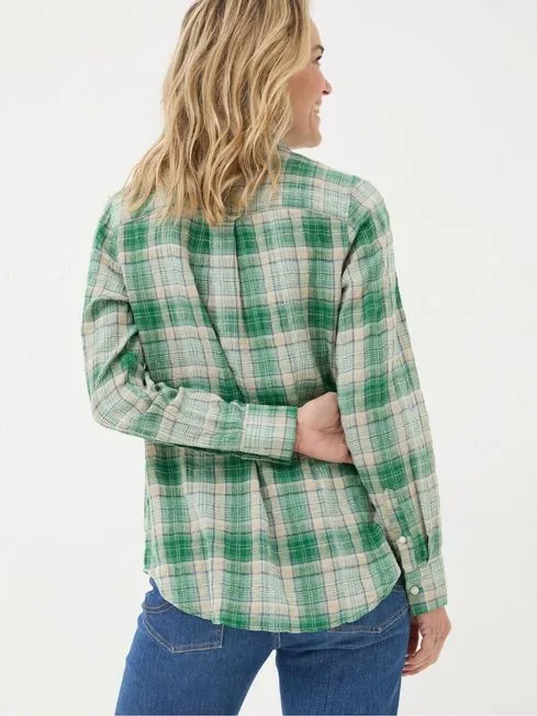 Women Fatface Shirts and Blouses Olivia Green Waffle Check Shirt Women Fatface Shirts and Blouses Olivia Green Waffle Check Shirt