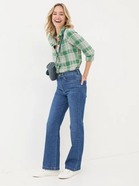 Women Fatface Shirts and Blouses Olivia Green Waffle Check Shirt Women Fatface Shirts and Blouses Olivia Green Waffle Check Shirt