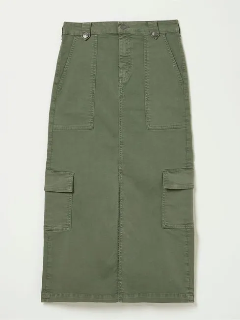 Women Fatface Skirts Lara Green Cargo Midi Skirt