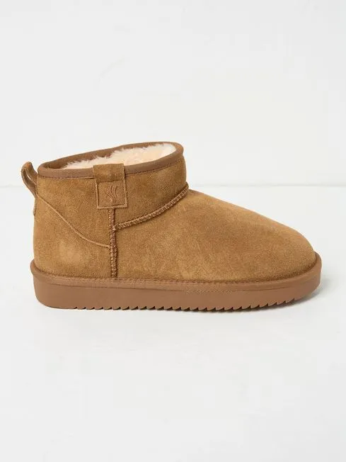 Women Fatface Slippers Maeve Brown Mini Boots