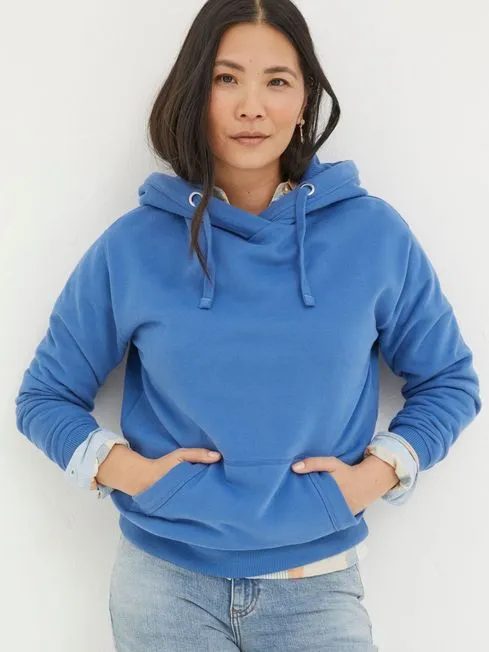 Women Fatface Sweatshirts and Hoodies Blue Overhead Hoodie
