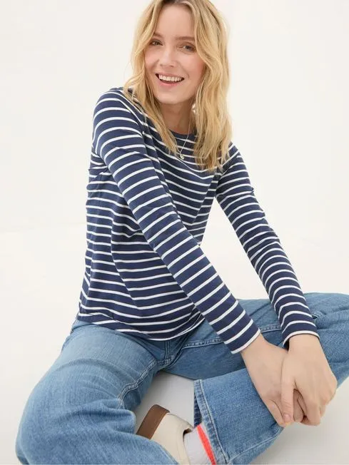 Women Fatface Tops and TShirts Breton Blue TShirt