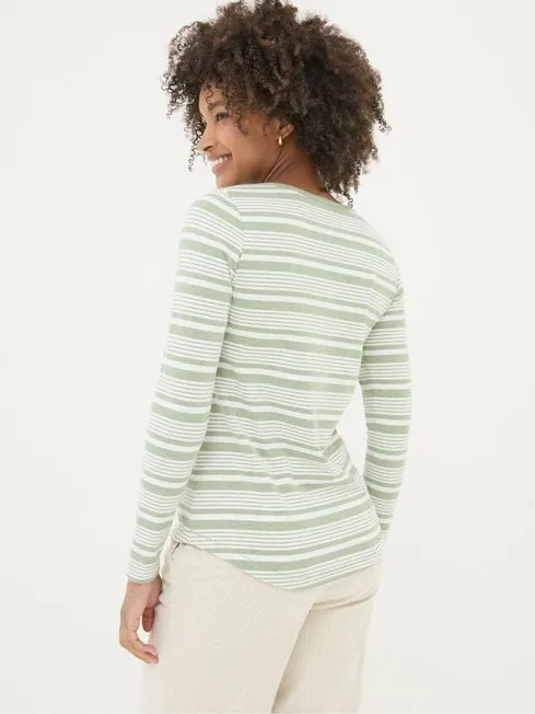 Women Fatface Tops and TShirts Breton Sage Green TShirt Women Fatface Tops and TShirts Breton Sage Green TShirt