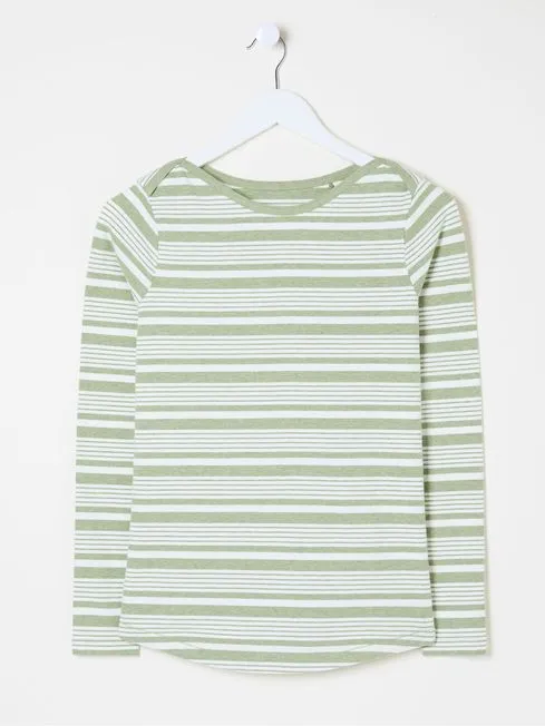 Women Fatface Tops and TShirts Breton Sage Green TShirt Women Fatface Tops and TShirts Breton Sage Green TShirt