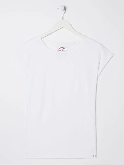 Women Fatface Tops and TShirts Ivy Organic Cotton White TShirt