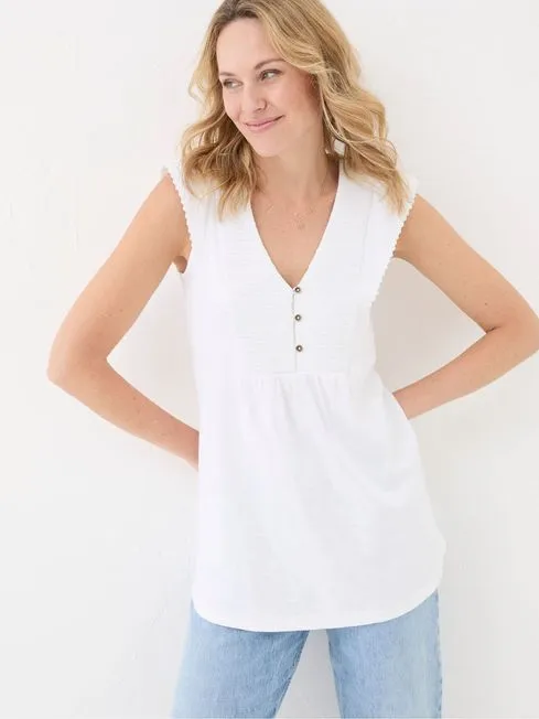 Women Fatface Tops and TShirts Janine White Tunic
