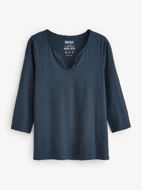 Women Fatface Tops and TShirts Navy Organic 100 Cotton Porter TShirt
