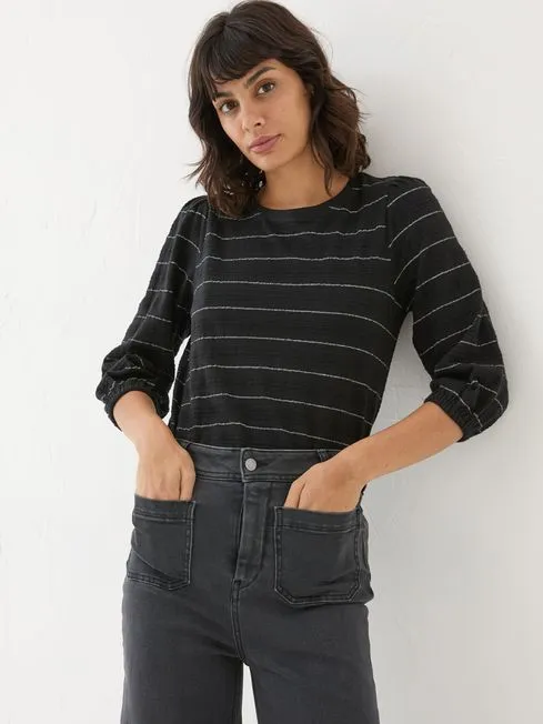 Women Fatface Tops and TShirts Penny Black Stripe Top