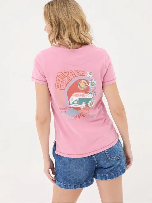 Women Fatface Tops and TShirts VW Pink Flower Power 100 Cotton TShirt Women Fatface Tops and TShirts VW Pink Flower Power 100 Cotton TShirt