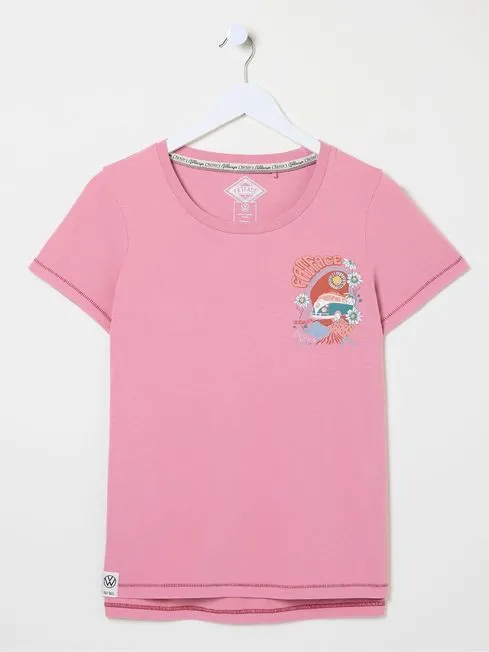 Women Fatface Tops and TShirts VW Pink Flower Power 100 Cotton TShirt Women Fatface Tops and TShirts VW Pink Flower Power 100 Cotton TShirt