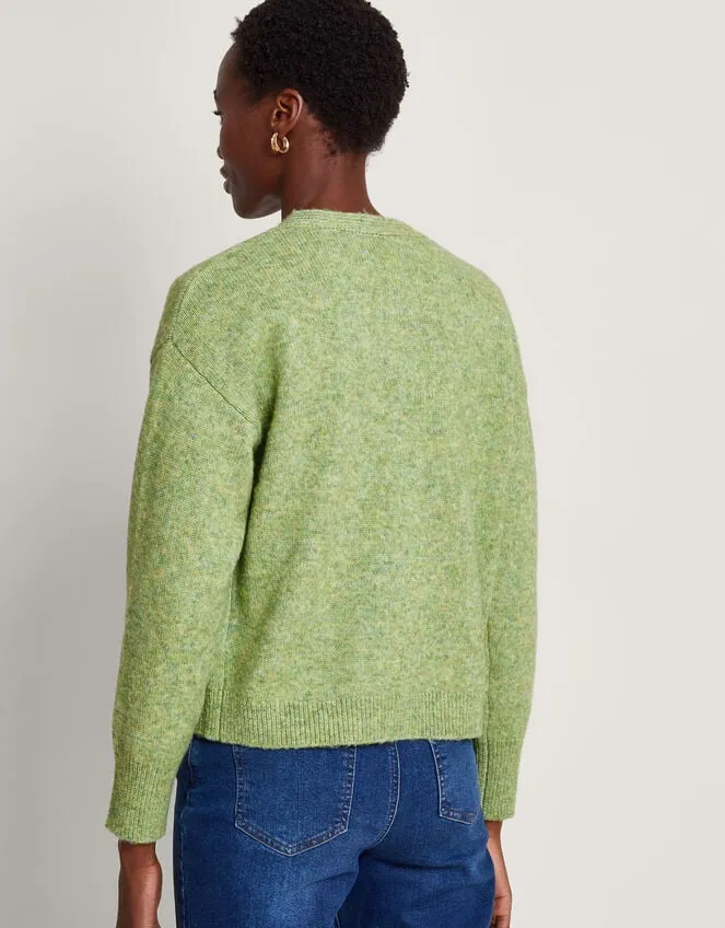 Women Fay Floral Embroidered Cardigan Green Monsoon Knitwear
