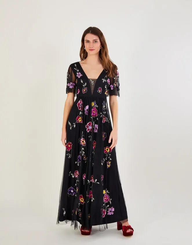 Women Faye Embellished Maxi Dress Black Monsoon Occasionwear