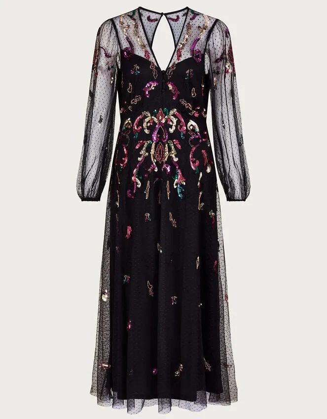 Women Faye Embellished Maxi Dress Black Monsoon Occasionwear