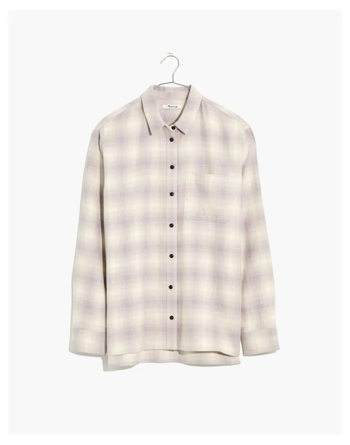 Women Flannel Oversized Ex Boyfriend Shirt In Natural Dye Plaid Heather Dusk Madewell Tops and Shirts Women Flannel Oversized Ex Boyfriend Shirt In Natural Dye Plaid Heather Dusk Madewell Tops and Shirts