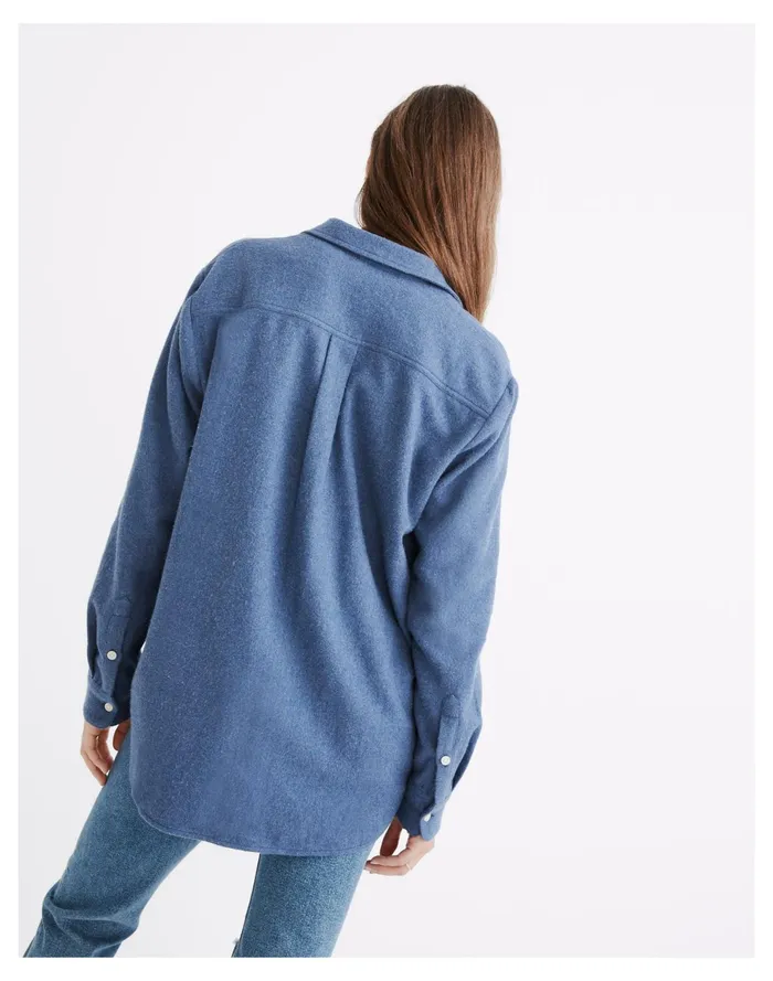 Women Flannel Side Button Oversized Ex Boyfriend Shirt Blue Jay Madewell Tops and Shirts Women Flannel Side Button Oversized Ex Boyfriend Shirt Blue Jay Madewell Tops and Shirts
