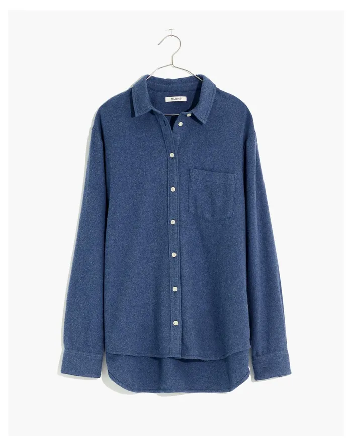 Women Flannel Side Button Oversized Ex Boyfriend Shirt Blue Jay Madewell Tops and Shirts Women Flannel Side Button Oversized Ex Boyfriend Shirt Blue Jay Madewell Tops and Shirts