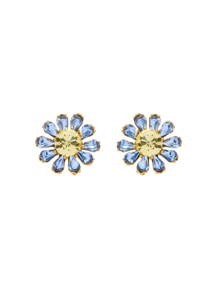 Women For The Bride Oscar De La Renta Gigi Button Earrings Light Sapphire