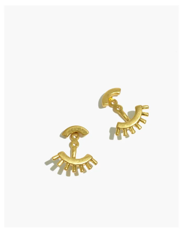 Women Front Back Succulent Earrings Vintage Gold Madewell Earrings