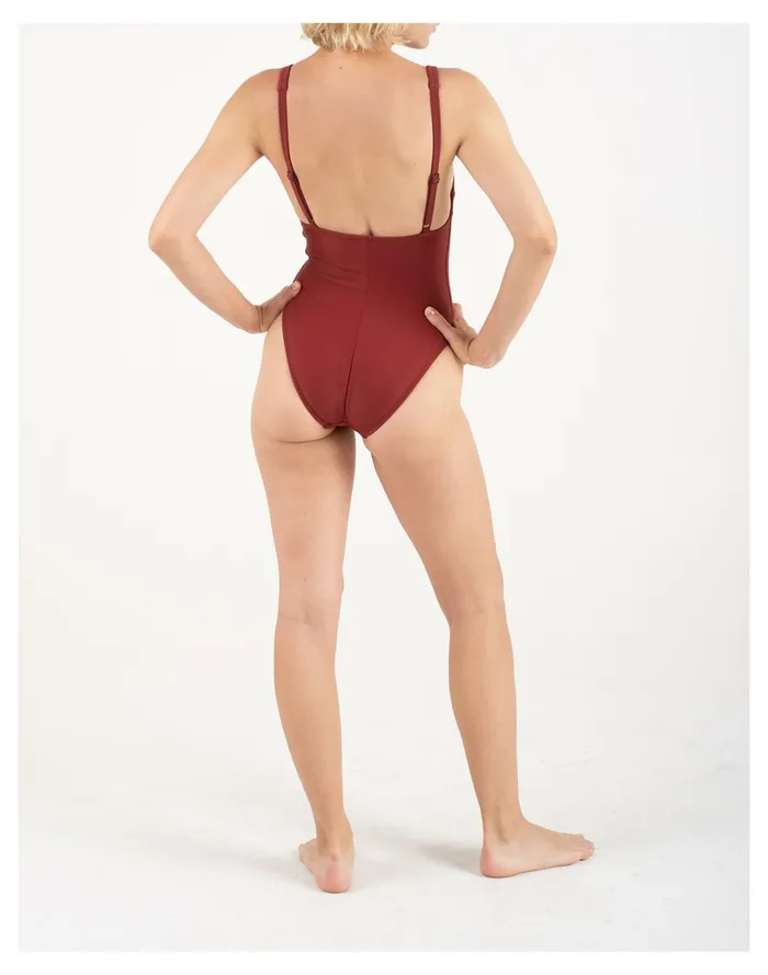 Women GALAMAAR Chemise One Piece Dark Red Madewell Swim Women GALAMAAR Chemise One Piece Dark Red Madewell Swim