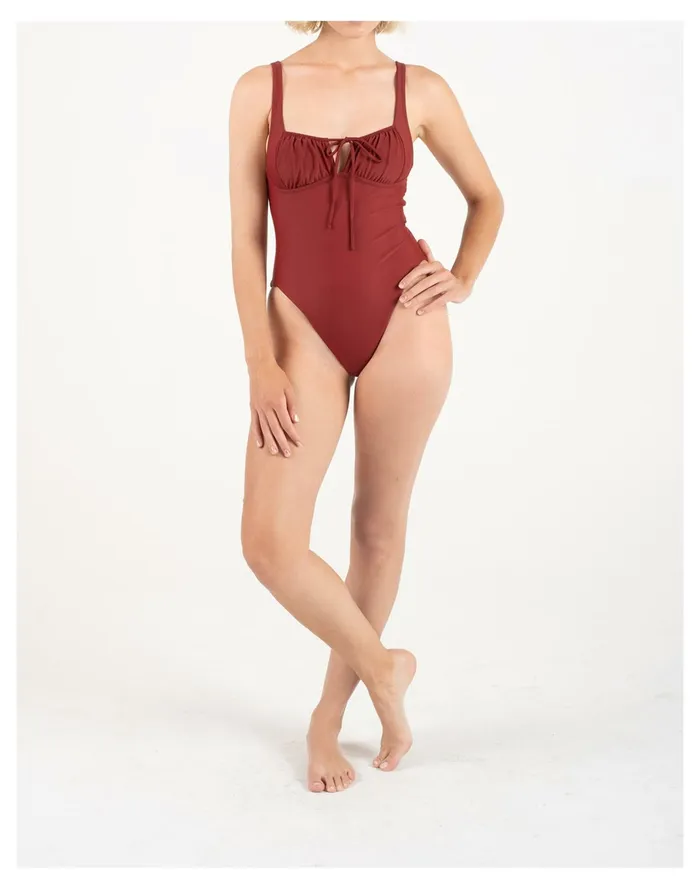 Women GALAMAAR Chemise One Piece Dark Red Madewell Swim Women GALAMAAR Chemise One Piece Dark Red Madewell Swim