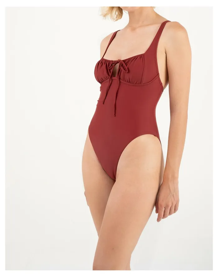 Women GALAMAAR Chemise One Piece Dark Red Madewell Swim Women GALAMAAR Chemise One Piece Dark Red Madewell Swim