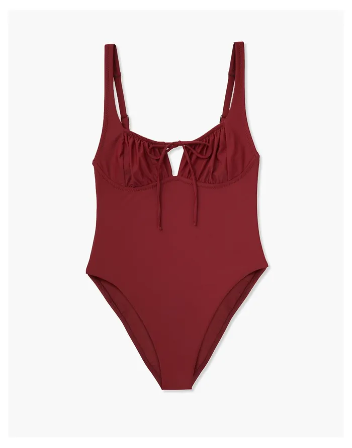 Women GALAMAAR Chemise One Piece Dark Red Madewell Swim Women GALAMAAR Chemise One Piece Dark Red Madewell Swim