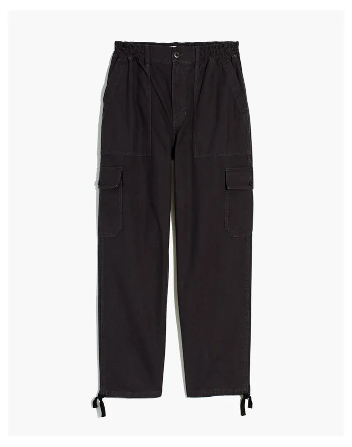 Women Garment Dyed Cargo Jogger Pants Black Coal Madewell Pants Women Garment Dyed Cargo Jogger Pants Black Coal Madewell Pants