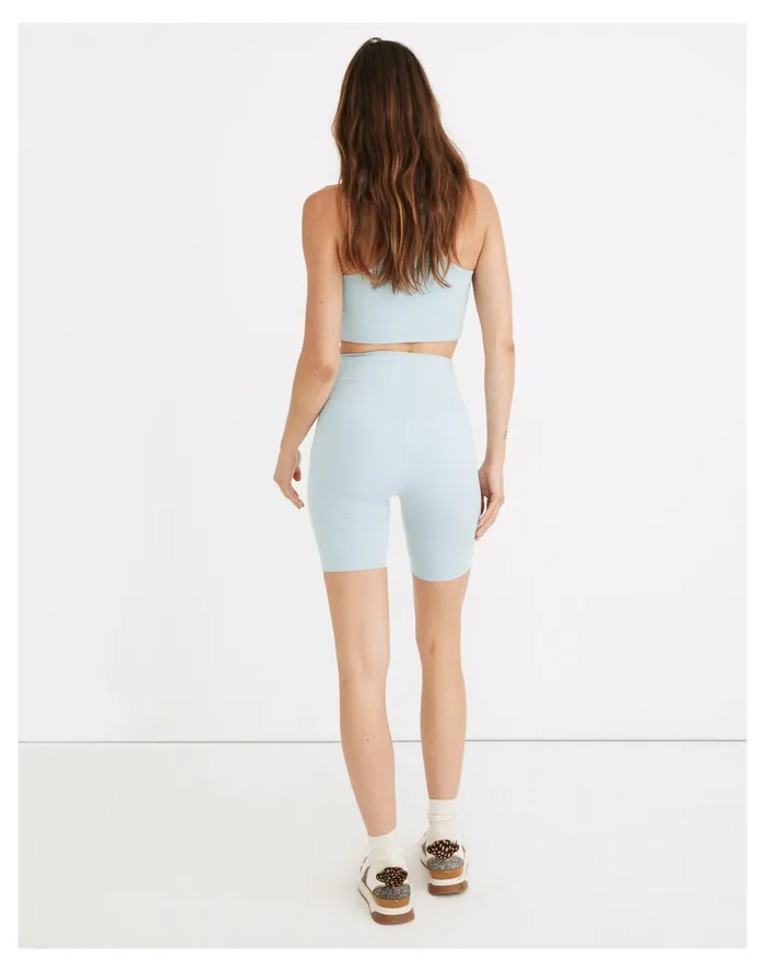 Women Girlfriend Collective High Rise Compressive Bike Shorts Sky Madewell Activewear Women Girlfriend Collective High Rise Compressive Bike Shorts Sky Madewell Activewear