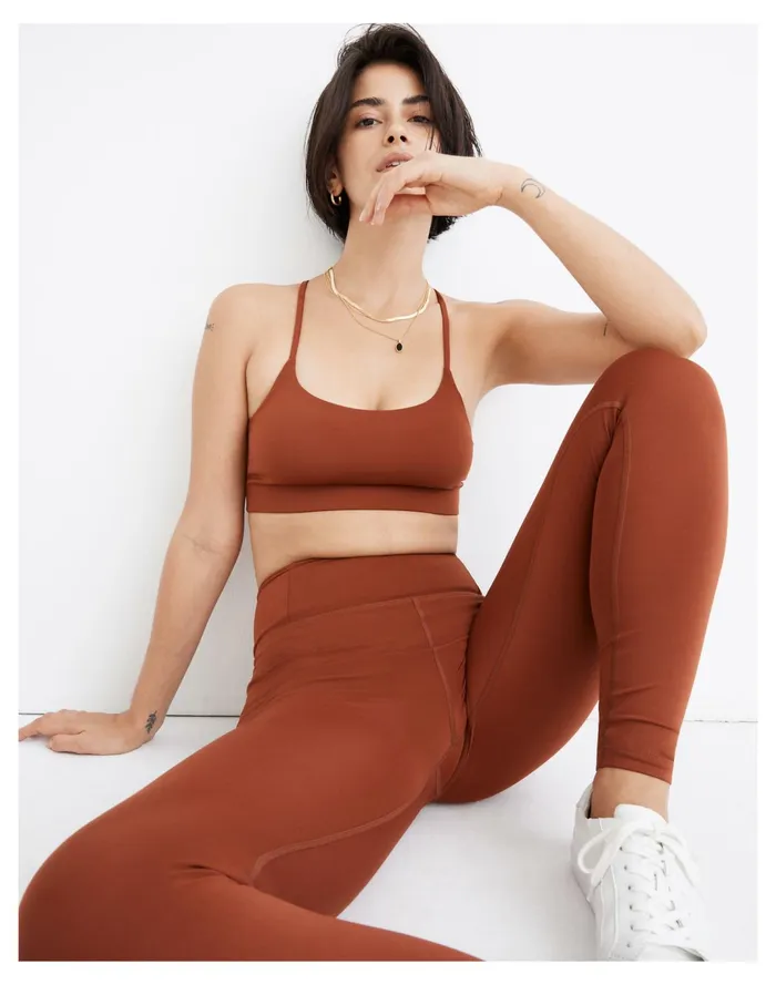 Women Girlfriend Collective Juliet Sports Bra Mahogany Madewell Activewear