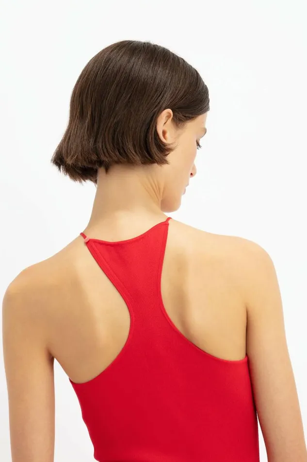 Women Gowns Victoria Beckham Strap Detail Knitted Gown In Red