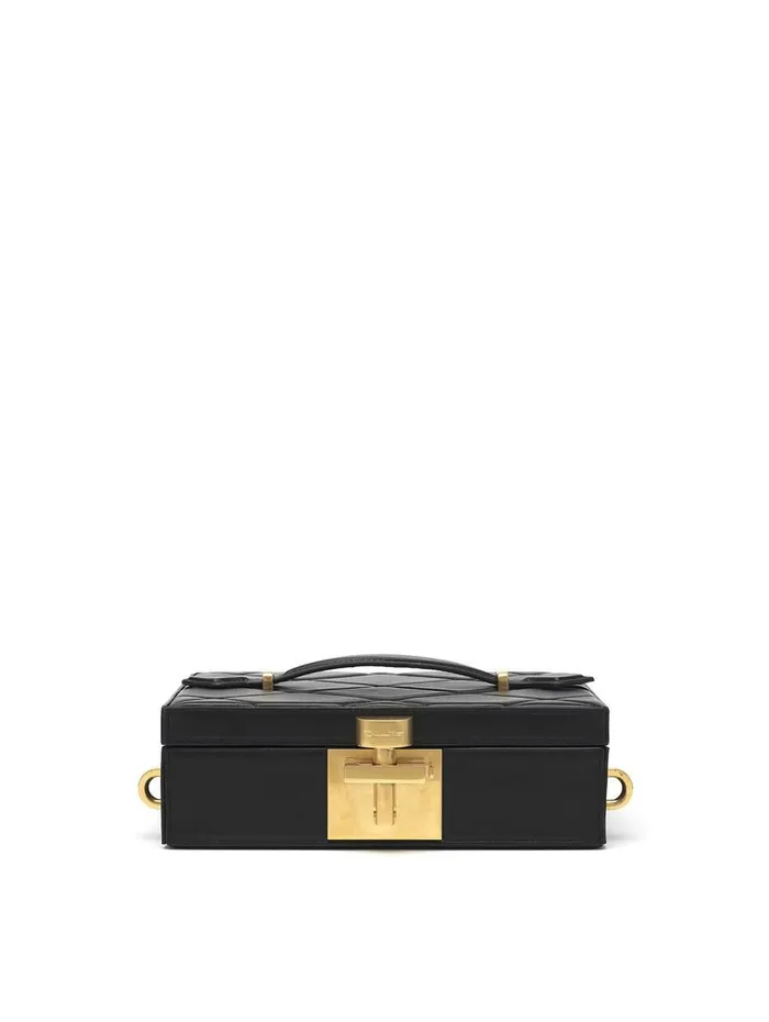 Women Handbags Oscar De La Renta Quilted Alibi Minaudiere Black