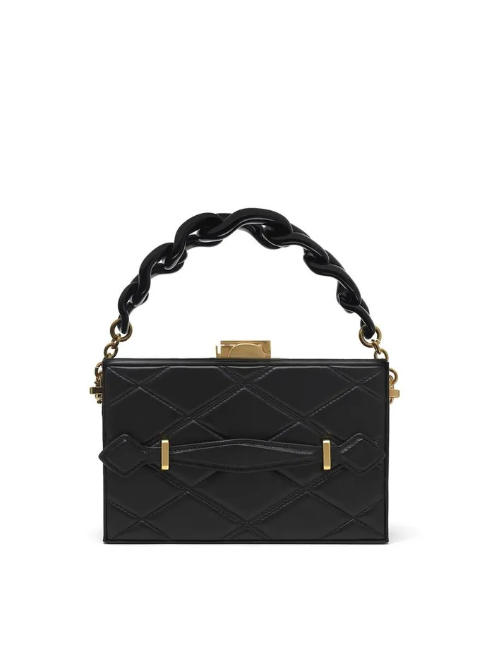 Women Handbags Oscar De La Renta Quilted Alibi Minaudiere Black