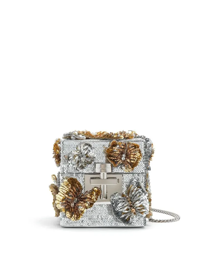 Women Handbags Oscar De La Renta Sequin Embroidered Alibi Cube Silver Women Handbags Oscar De La Renta Sequin Embroidered Alibi Cube Silver