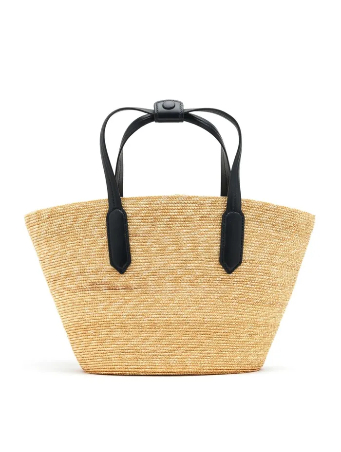 Women Handbags Oscar De La Renta Small Tulip Raffia Tote Black Women Handbags Oscar De La Renta Small Tulip Raffia Tote Black