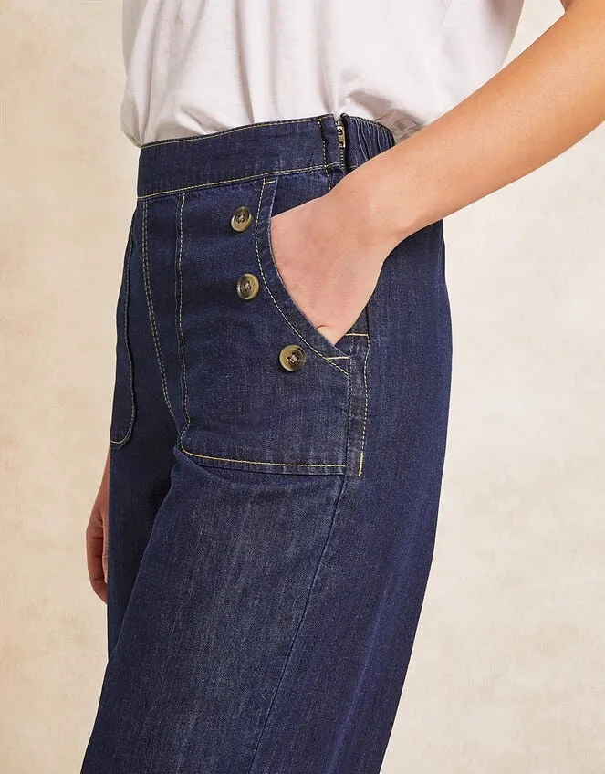 Women Harper RegularLength Crop Jeans Blue Monsoon Denim