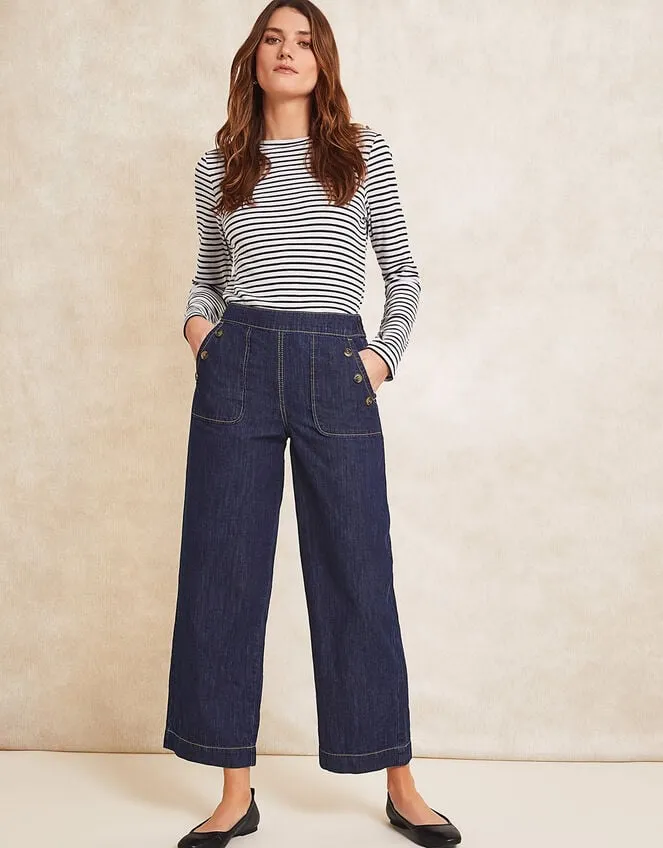 Women Harper ShortLength Crop Jeans Blue Monsoon Denim