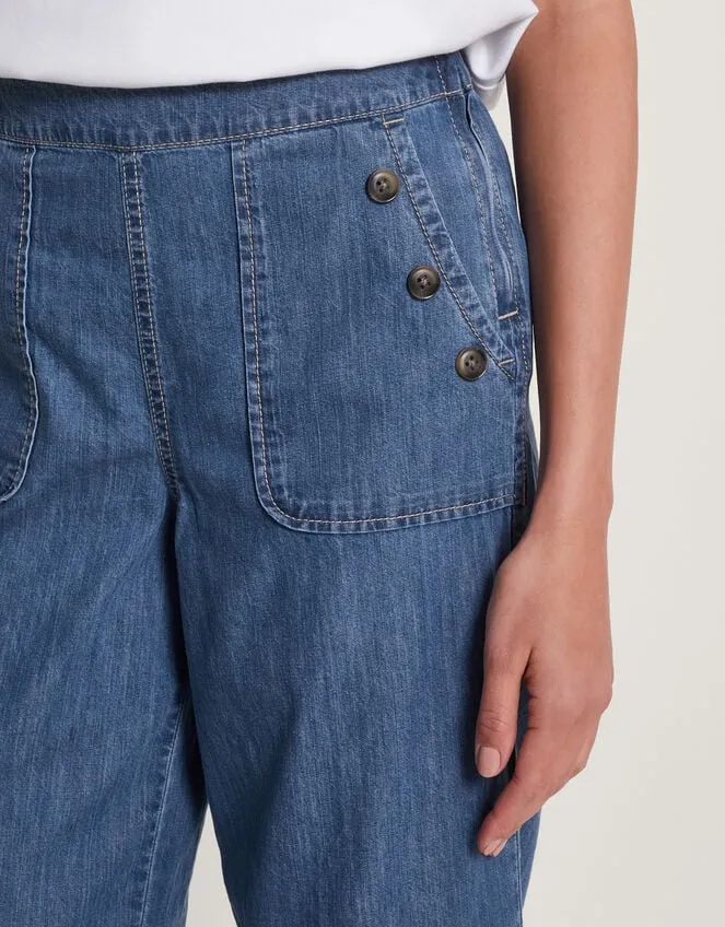 Women Harper ShortLength Crop Jeans Blue Monsoon Denim