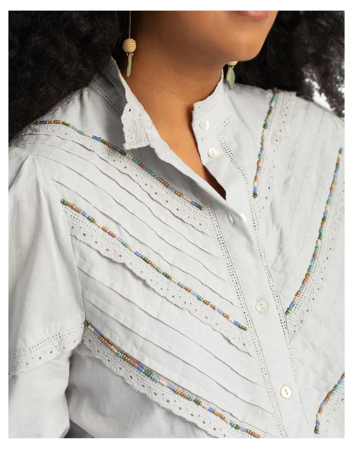 Women HarperSage Whimsy Blouse Light Blue Madewell Tops and Shirts Women HarperSage Whimsy Blouse Light Blue Madewell Tops and Shirts