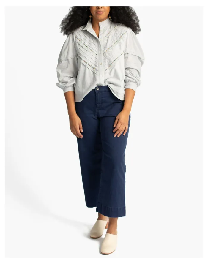 Women HarperSage Whimsy Blouse Light Blue Madewell Tops and Shirts Women HarperSage Whimsy Blouse Light Blue Madewell Tops and Shirts