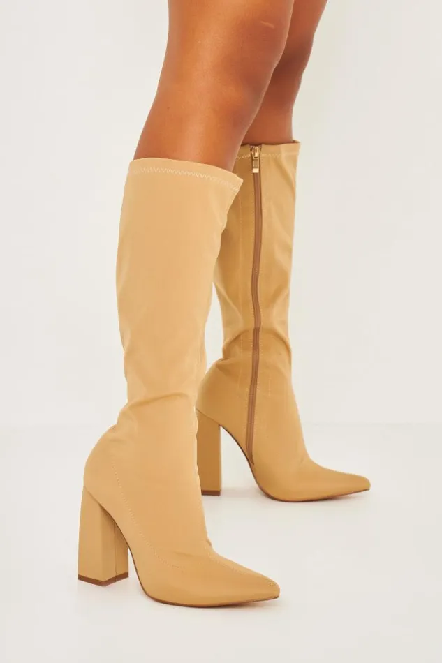 Women Heel Sock Boots In Dark Beige Beige Brentiny Paris Ankle Boots 8211 Boots