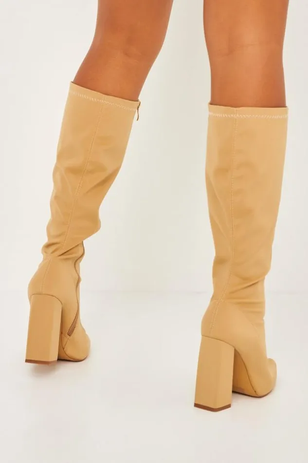 Women Heel Sock Boots In Dark Beige Beige Brentiny Paris Ankle Boots 8211 Boots