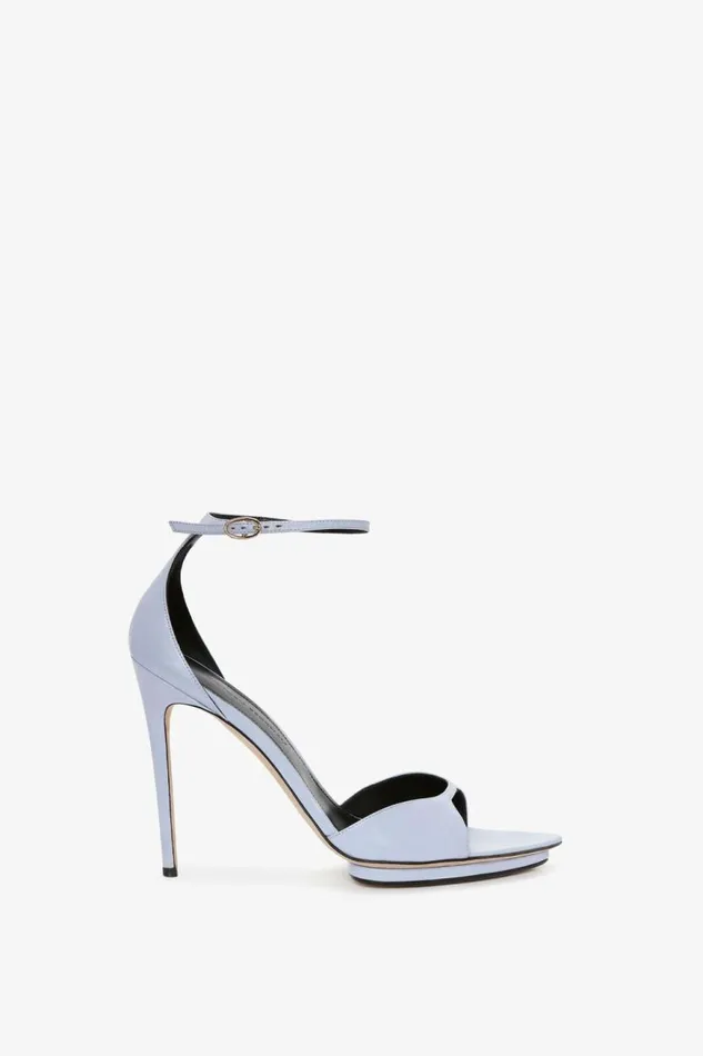 Women Heels Victoria Beckham Pointy Toe Stiletto Sandal In Lilac Leather