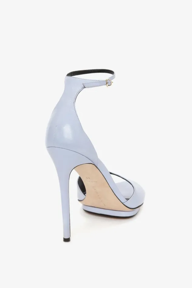 Women Heels Victoria Beckham Pointy Toe Stiletto Sandal In Lilac Leather