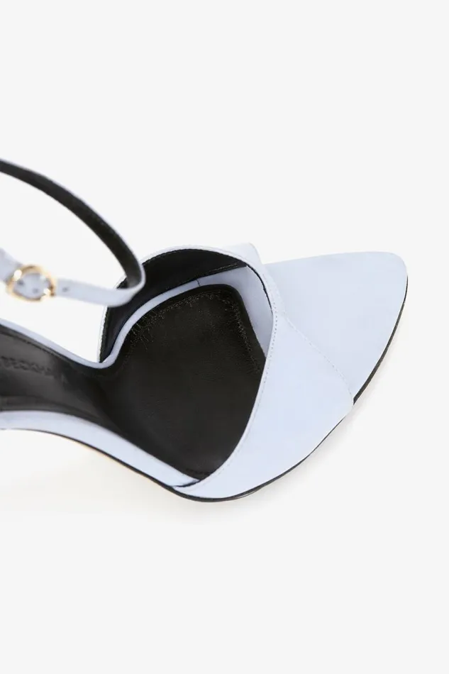 Women Heels Victoria Beckham Pointy Toe Stiletto Sandal In Lilac Leather