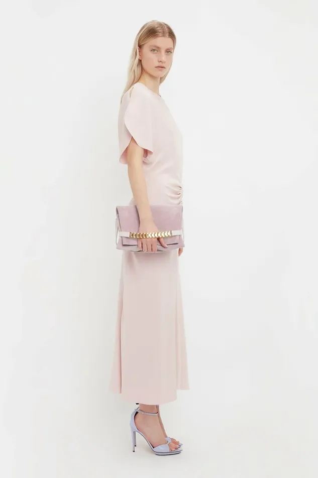 Women Heels Victoria Beckham Pointy Toe Stiletto Sandal In Lilac Leather