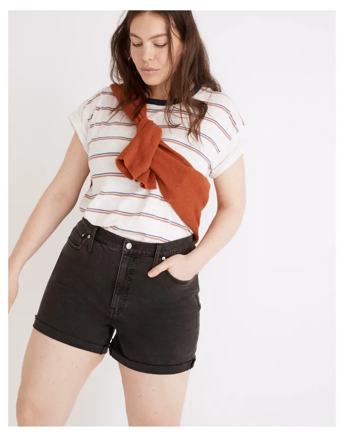 Women High Rise Denim Shorts In Lunar Wash Lunar Wash Madewell Shorts