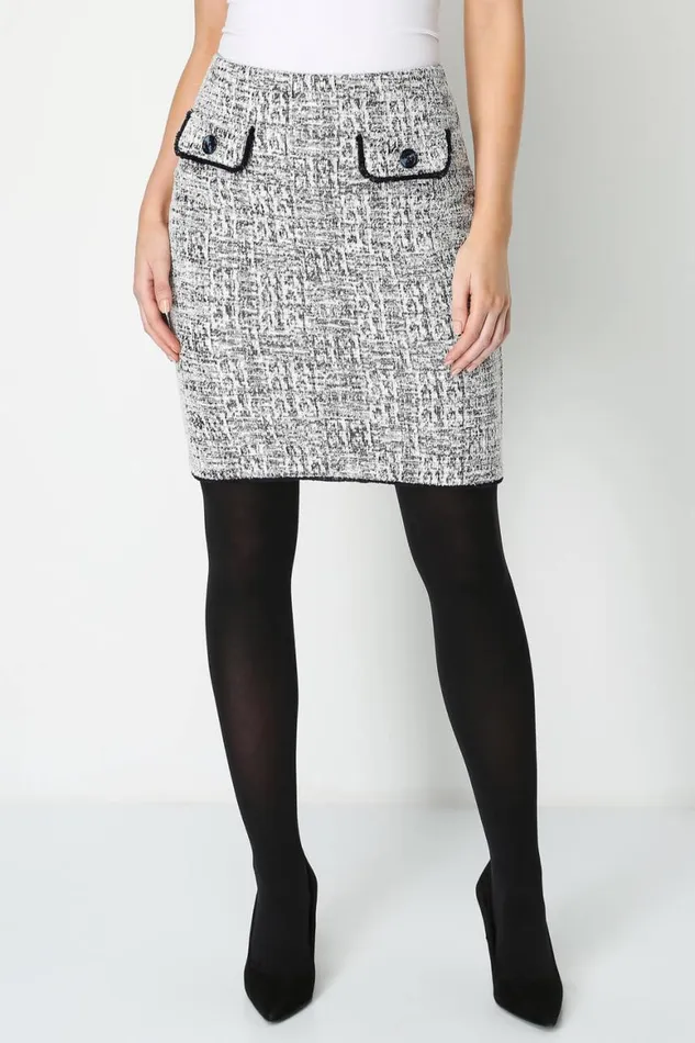 Women Ivory Stretch Jersey Skirt Roman Skirts