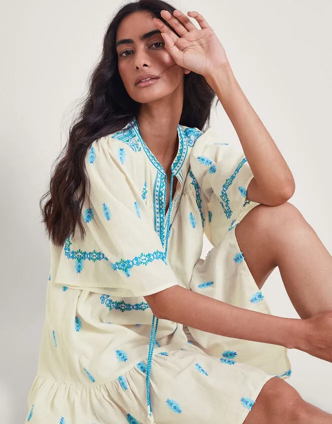 Women Jacinta Embroidered Kaftan White Monsoon Kaftans and Kimonos